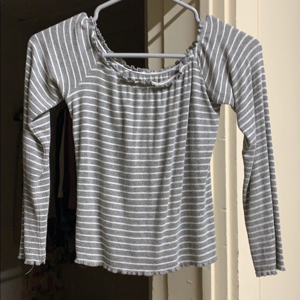Garage brand off the shoulder long sleeve top